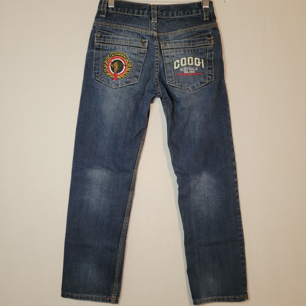Coogi embroidered pocket straight leg jeans boy's size 10 blue medium wash